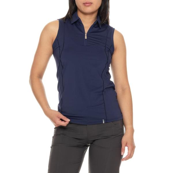 ケージェイユーエス レディース トップス プルオーバー ノースリーブ KJUS Emma Polo Shirt - UPF 50+ Zip Neck Sleeveless Atlanta Blue 青み