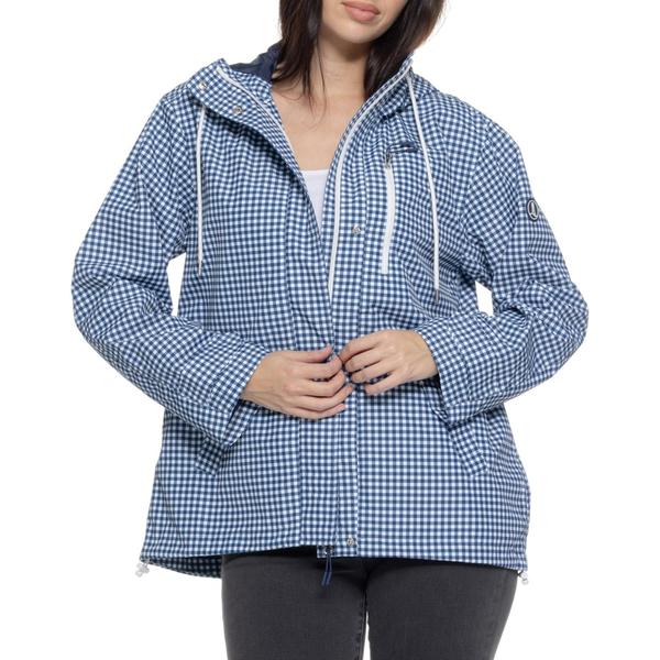 ランズエンド レディース アウター ジャケット・ブルゾン Lands' End Breeze Guard Jacket Navy Gingham ネイビー｜ReVida 店