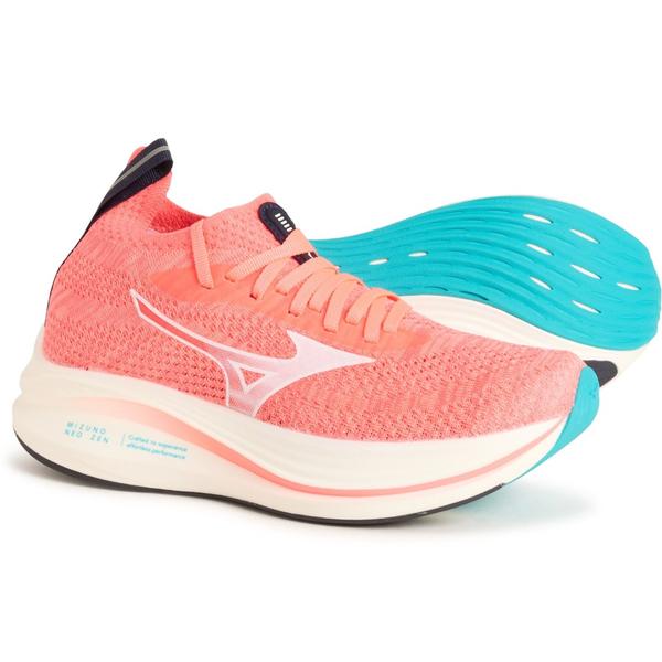 ミズノ レディース シューズ スニーカー Mizuno Neo Zen Running Shoes (For Women) Striking Coral-White 白いこと