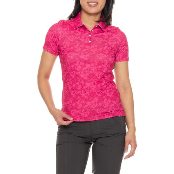 ケージェイユーエス レディース トップス プルオーバー 刷り上げる KJUS Enya Printed Polo Shirt - UPF 50+ Short Sleeve Cranberry