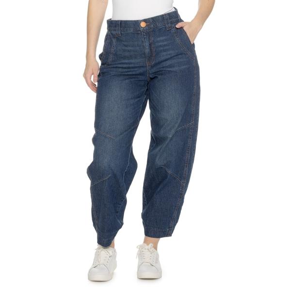 平民主義 レディース ボトムス ジーンズズボン下 デニム Democracy AbTechnology Sky Rise Barreleg Jeans - Dart Hem Blue 青碧