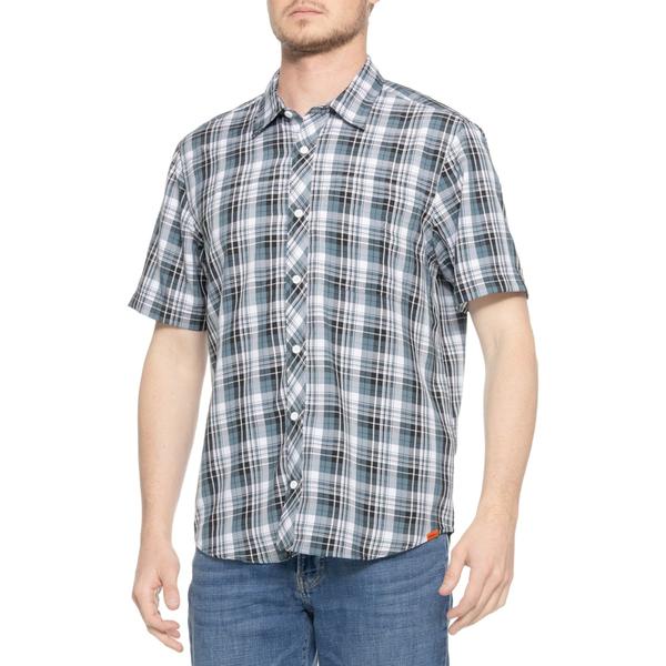 メレル メンズ トップス シャツ Merrell Plaid Woven Shirt - Short Sleeve Bluestone チェック|ReVida 店