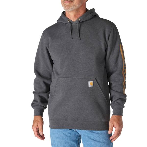 カーハート メンズ トップス シャツ パーカー グラフィック Carhartt 107060 Loose Fit Graphic Hoodie - Factory Seconds Carbon Heather ヘザー｜ReVida 店