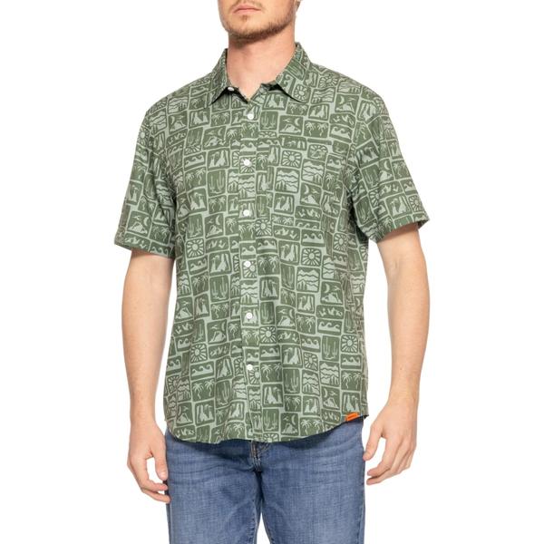メレル メンズ トップス シャツ Merrell Sunshade Scenic Tile Shirt - Short Sleeve Icebur green グリーン｜ReVida 店