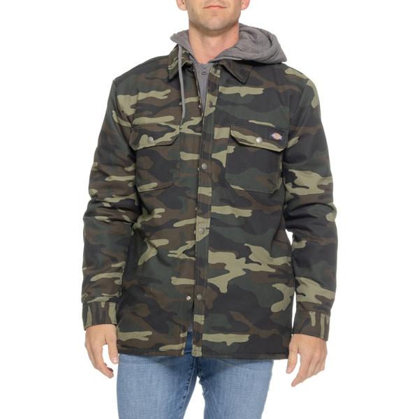 ディッキーズ メンズ アウター ジャケット・ブルゾン シャツ Dickies Hoodeduck Shirt Jacket - Insulated Hunter Green Camo グリーン｜ReVida 店
