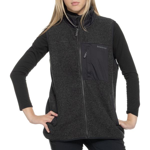 スマートウール レディース アウター ジャケット・ブルゾン ベスト フリース SmartWool Second Cut Fleece Vest - Merino Wool Charcoal チャコール｜ReVida 店 13,121円
