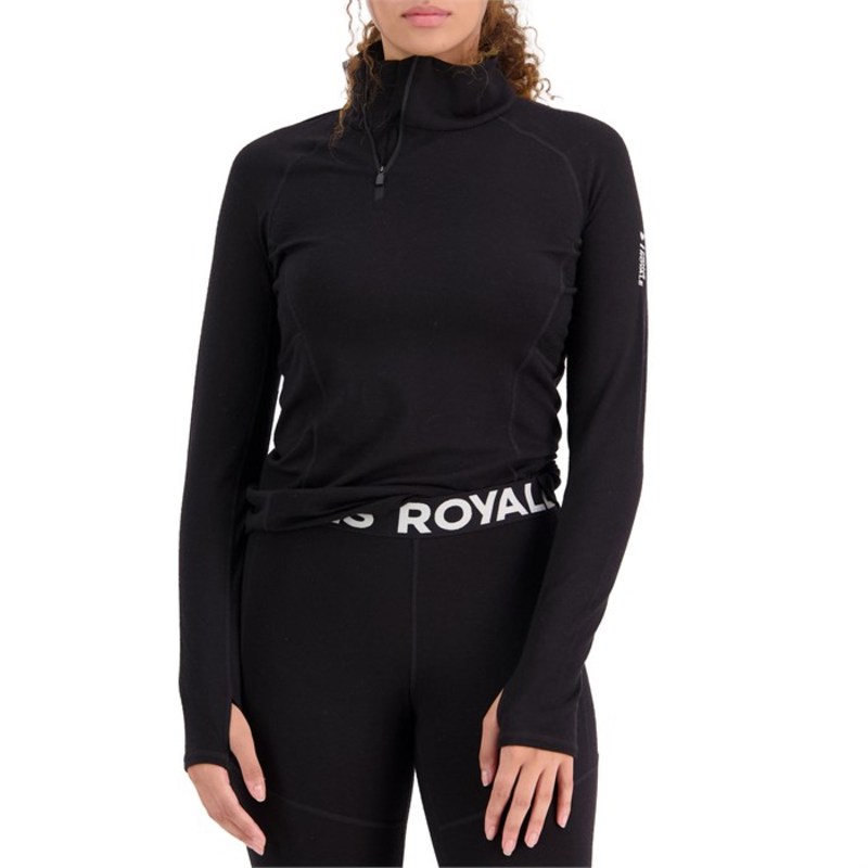 モンスロイヤル レディース トップス シャツ ハーフジップ MONS ROYALE Olympus Half Zip Top - Women's Black ブラック