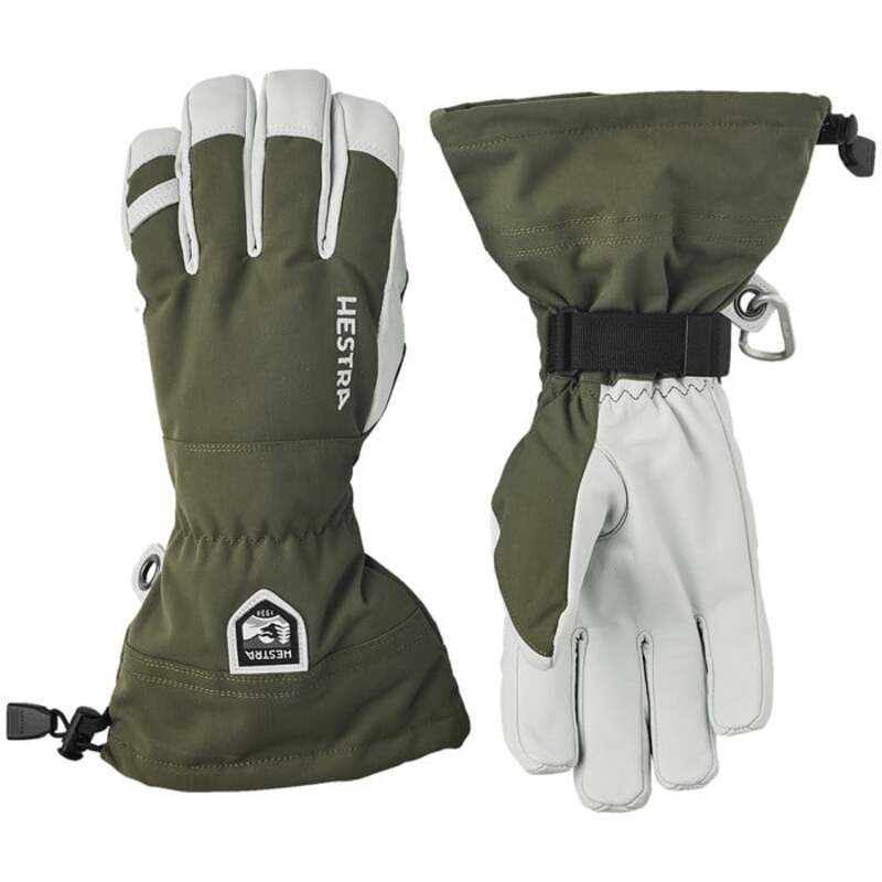 ヘストラ メンズ アクセサリー 手袋 レザー Hestra Army Leather Heli Ski 5-Finger Gloves Olive オリーブ