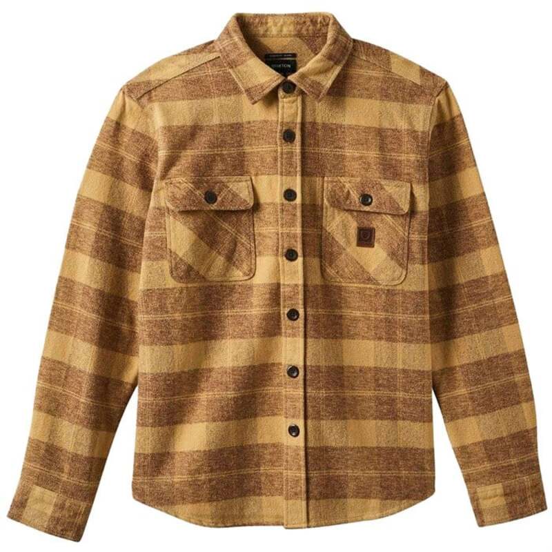 ブリクストン メンズ トップス シャツ 長袖 Brixton Bowery Heavy Weight Long-Sleeve Flannel - Men's Curry Yellow/Pinecone Brown イエロー