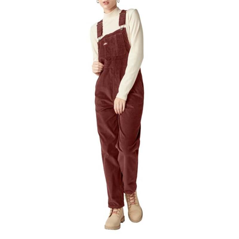 ディッキーズ レディース ボトムス カジュアルパンツ コーデュロイ Dickies Halleyville Corduroy Bibs - Women's Fired Brick