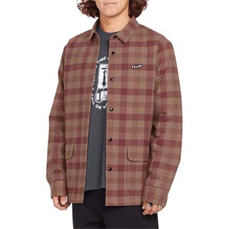 ボルコム メンズ トップス シャツ 半袖 Volcom Stradostone Lined Short-Sleeve Shirt - Men's Teak
