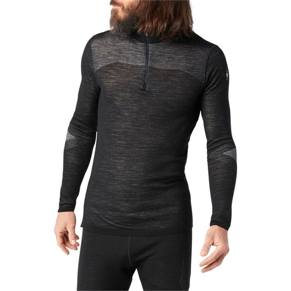 スマートウール メンズ トップス シャツ ニット Smartwool Intraknit Merino Base Layer 1/4 Zip Top - Men's Black/White ホワイト