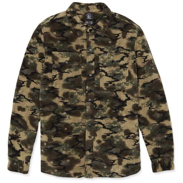 ボルコム メンズ トップス シャツ 長袖 フリース Volcom Bowered Fleece Long-Sleeve Shirt - Men's Dark Khaki カーキ