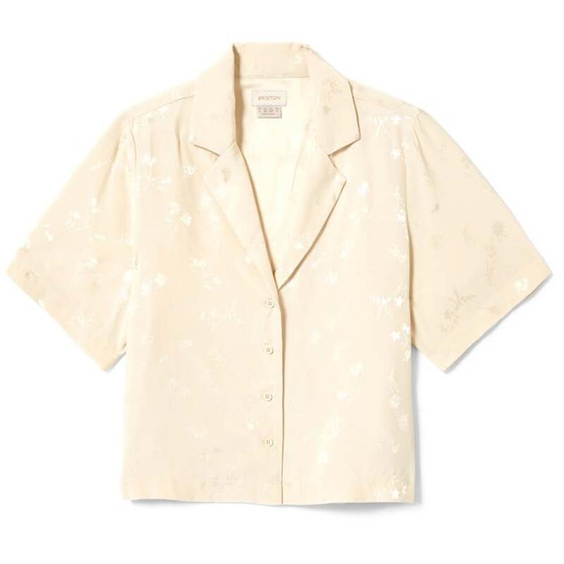 ブリクストン レディース トップス シャツ ボタンダウン 半袖 シルク ダウン Brixton Silky Short-Sleeve Jacquard Button Down Shirt - Women's Whitecap Floral Jacquard