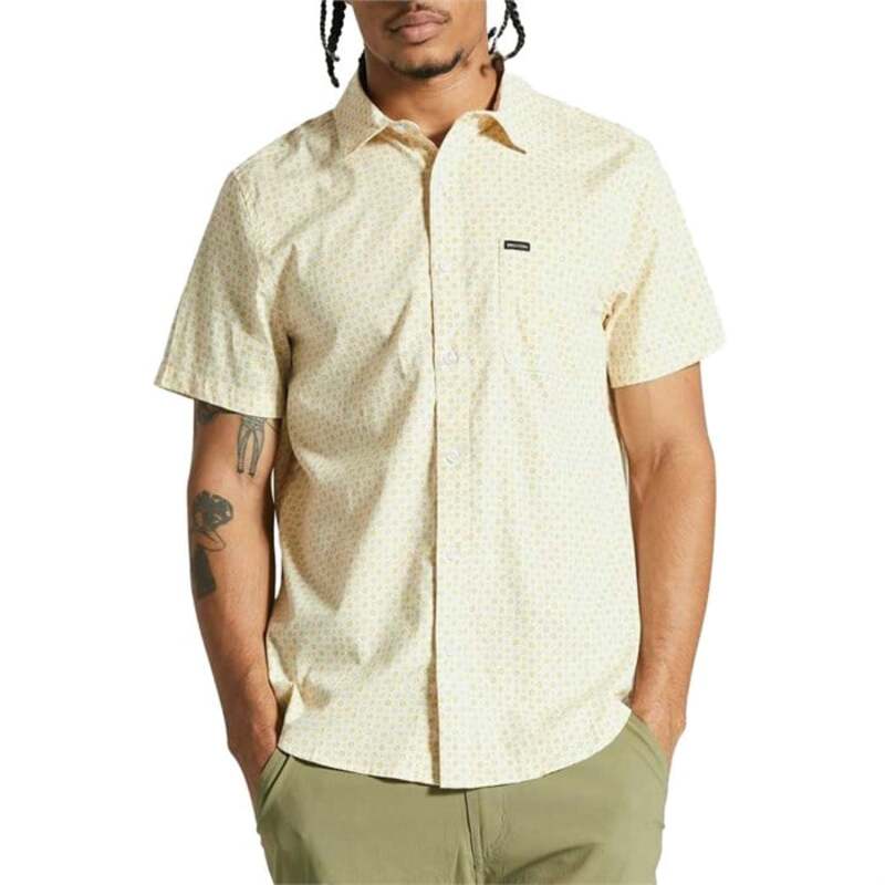 ブリクストン メンズ トップス シャツ プリント 半袖 Brixton Charter Print Short-Sleeve Shirt - Men's Whitecap/Ivy Green Stripe グリーン
