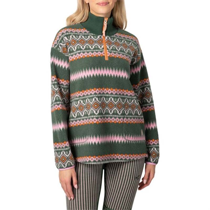 カリ ツラー レディース アウター パーカー・スウェット ハーフジップ フリース Kari Traa Ruthie Midlayer Half Zip Fleece - Women's Thyme Green グリーン