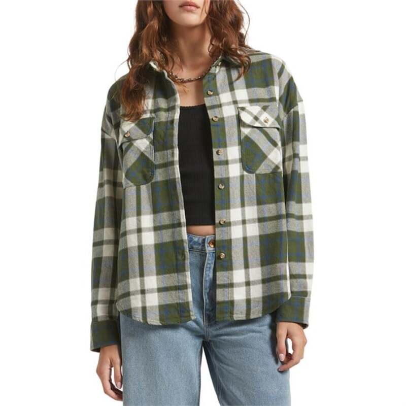 ブリクストン レディース トップス シャツ ヴィンテージ 長袖 Brixton Bowery Vintage Long-Sleeve Overshirt - Women's Green/Blue ブルー
