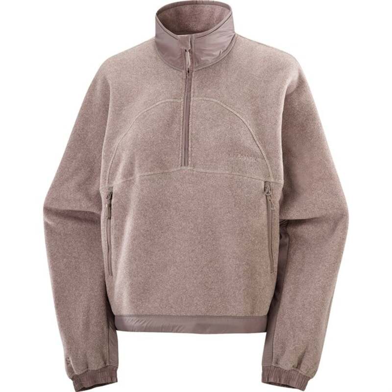 サロモン レディース アウター パーカー・スウェット ハーフジップ フリース Salomon Chroma Crop Half Zip Fleece - Women's Etherea/Iron