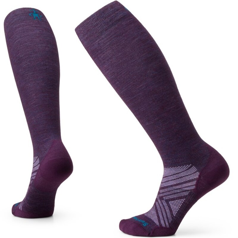 かっこ良い羊毛 レディース アンダーお召しもの ソックス Smartwool Zero Cushion OTC Socks - Women\u0027s Purple Iris パープル