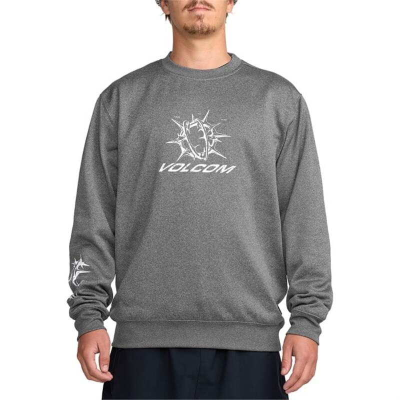 ボルコム メンズ アウター パーカー・スウェット フリース Volcom Hydro Crew Fleece - Men's Heather Black ブラック|ReVida 店
