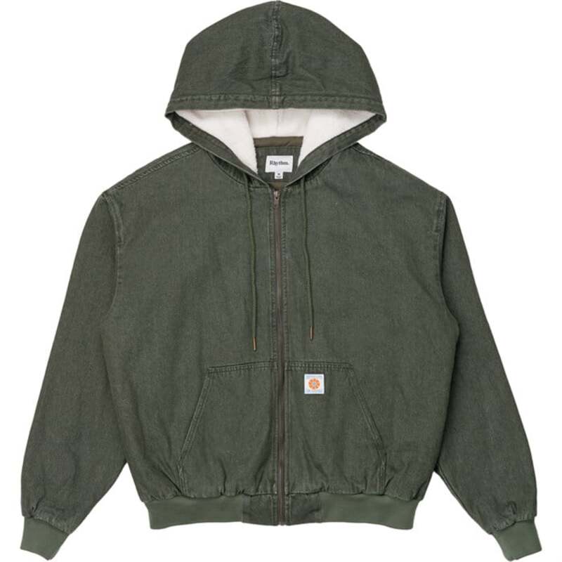 リズム メンズ アウター ジャケット・ブルゾン デニム Rhythm Insulatedenim Work Jacket - Men's Washed Olive オリーブ