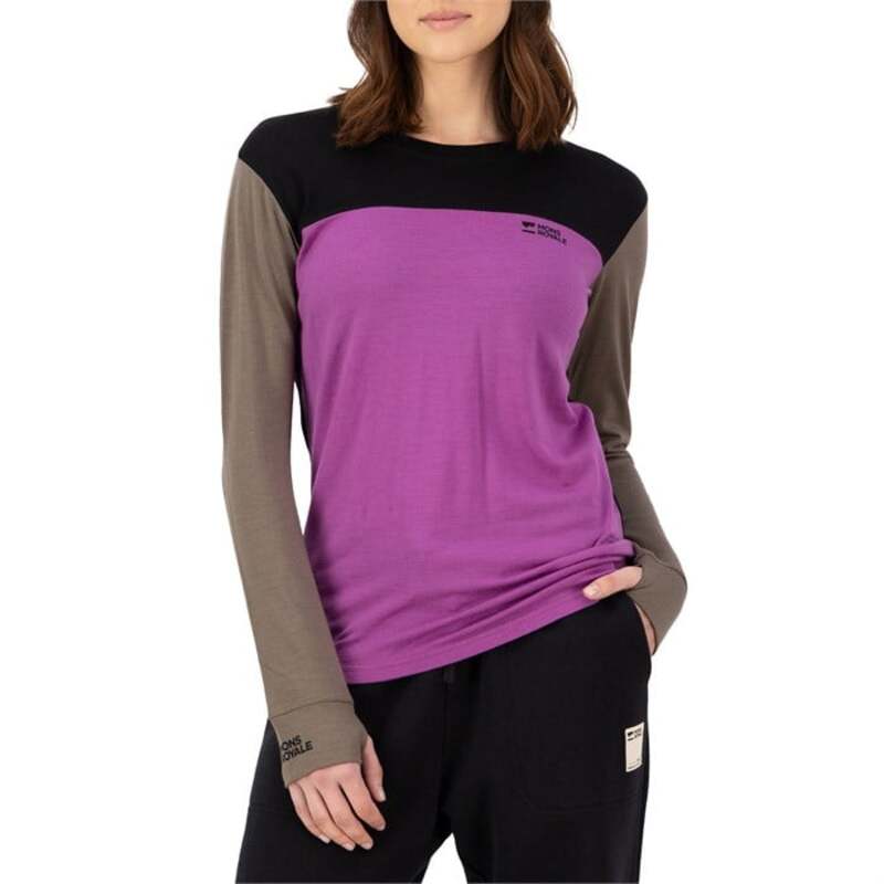 モンスロイヤル レディース トップス シャツ 長袖 MONS ROYALE Yotei Merino Long-Sleeve Top - Women Purple Bolt/Walnut/Black ブラック