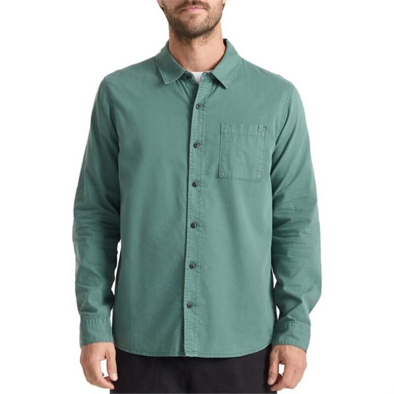 置き目アク メンズ トップス プルオーバー 長袖 Roark Made To Fade Long-Sleeve Shirt - Men\u0027s Washed Slate Green スレート メンズファッション-カジュアルシャツ-トップス