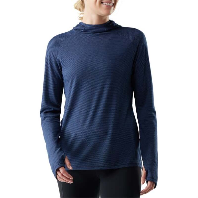 スマートウール レディース アウター パーカー・スウェット メッシュ Smartwool Active Meshoodie - Women's Nightfall Blue-Deep Navy ネイビー