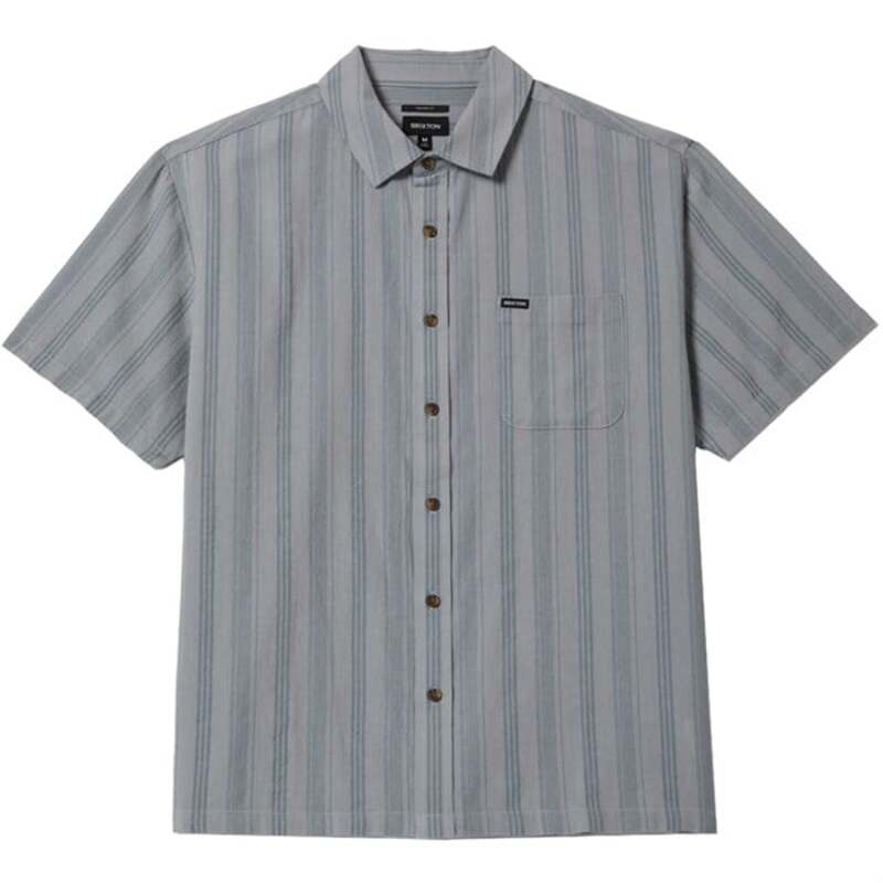 ブリクストン メンズ トップス シャツ 半袖 Brixton Cru Strippedobby Short-Sleeve Woven Shirt - Men's Trooper