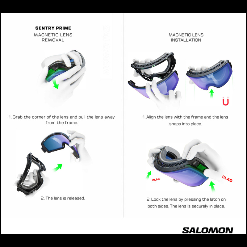 サロモン メンズ 佩び物 サングラス・アイウェア Salomon Sentry Prime Sigma Goggles Black/Sigma Gun Metal+Sigma Light Blue 黒いこと