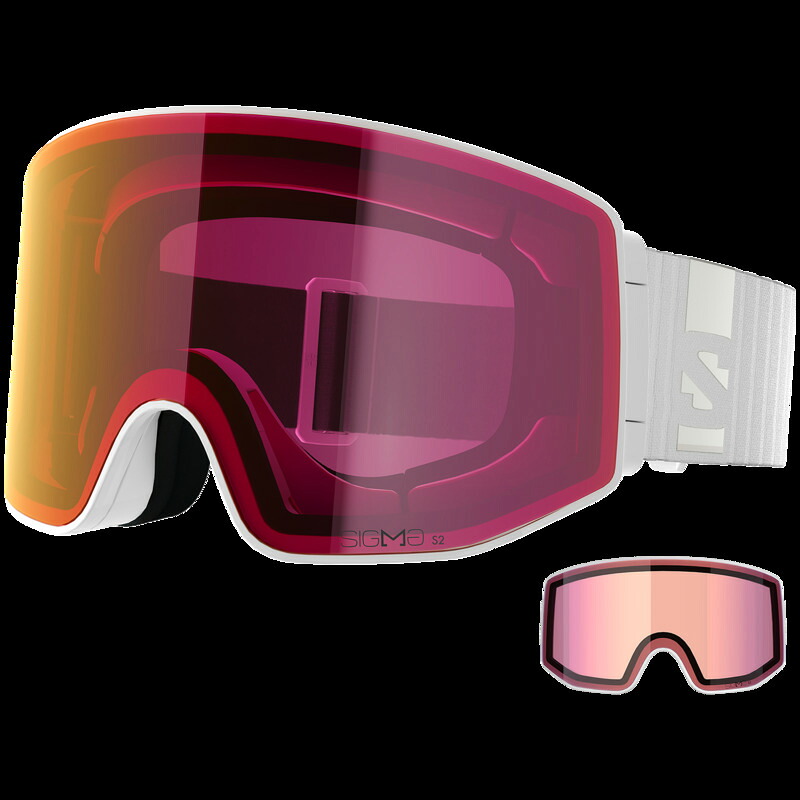 サロモン メンズ 付属物 サングラス・アイウェア Salomon Sentry Prime Sigma Goggles White/Sigma Poppy Red+Sigma Light Blue 白いこと