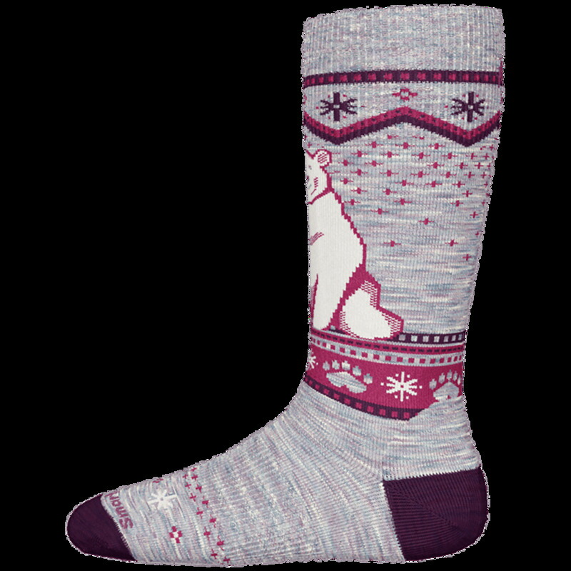 かっこ良い羊毛 メンズ アンダーお召しもの ソックス Smartwool Wintersport Full Cushion Polar Bear OTC Socks - Kids\u0027 Purpleclipse パープル