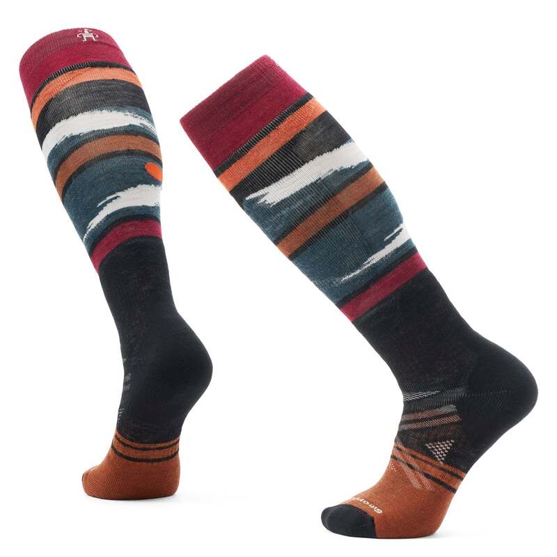 かっこ良い羊毛 メンズ アンダー御召しもの ソックス Smartwool Full Cushion Midnight Ski Pattern OTC Socks Black 黒いこと