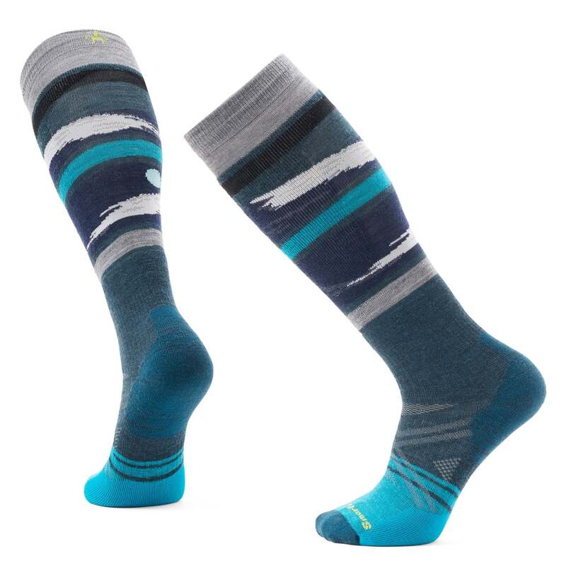かっこ良い羊毛 メンズ アンダー御召しもの ソックス Smartwool Full Cushion Midnight Ski Pattern OTC Socks Twilight Blue 青碧