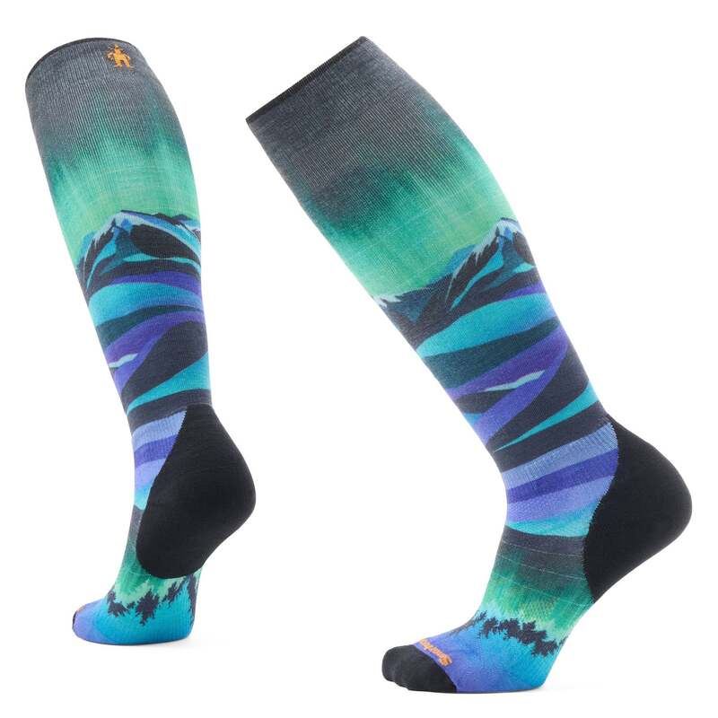 かっこ良い羊毛 レディース アンダー御召しもの ソックス 刷り上げる Smartwool Targeted Cushion Compression Print OTC Socks - Women\u0027s Black 黒いこと