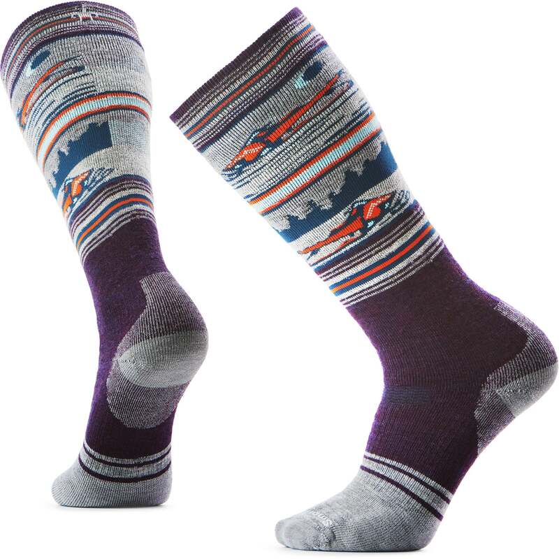 かっこ良い羊毛 メンズ アンダー御召しもの ソックス Smartwool Snowboard Full Cushion Snowmobile OTC Socks Purple Iris パープル
