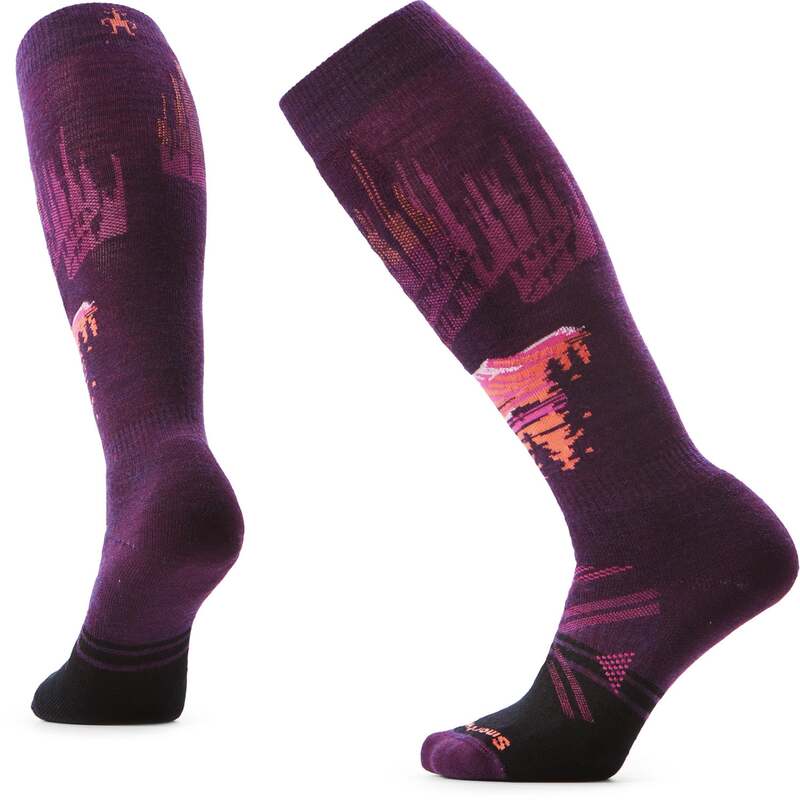 かっこ良い羊毛 レディース アンダー御召しもの ソックス Smartwool Ski Full Cushion Alpine Auroras OTC Socks - Women\u0027s Purple Iris パープル