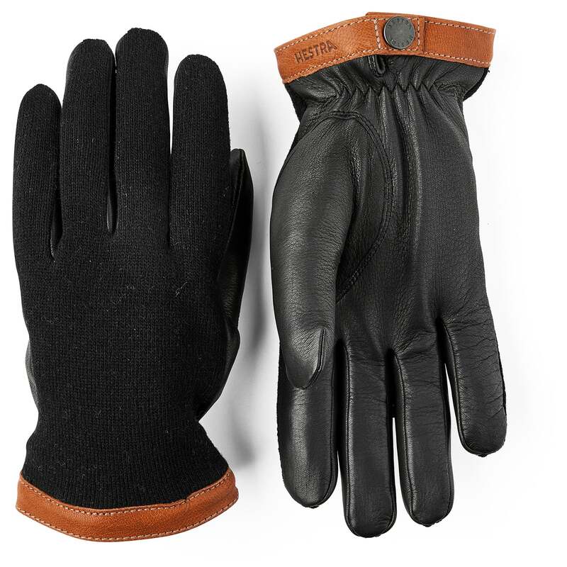 ヘストラ メンズ 添え物 グローブ 羊毛 Hestra Deerskin Wool Tricot Gloves Black/Black 黒いこと