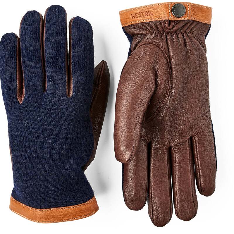 ヘストラ メンズ 添え物 グローブ 羊毛 Hestra Deerskin Wool Tricot Gloves Navy/Chocolate 米国海軍