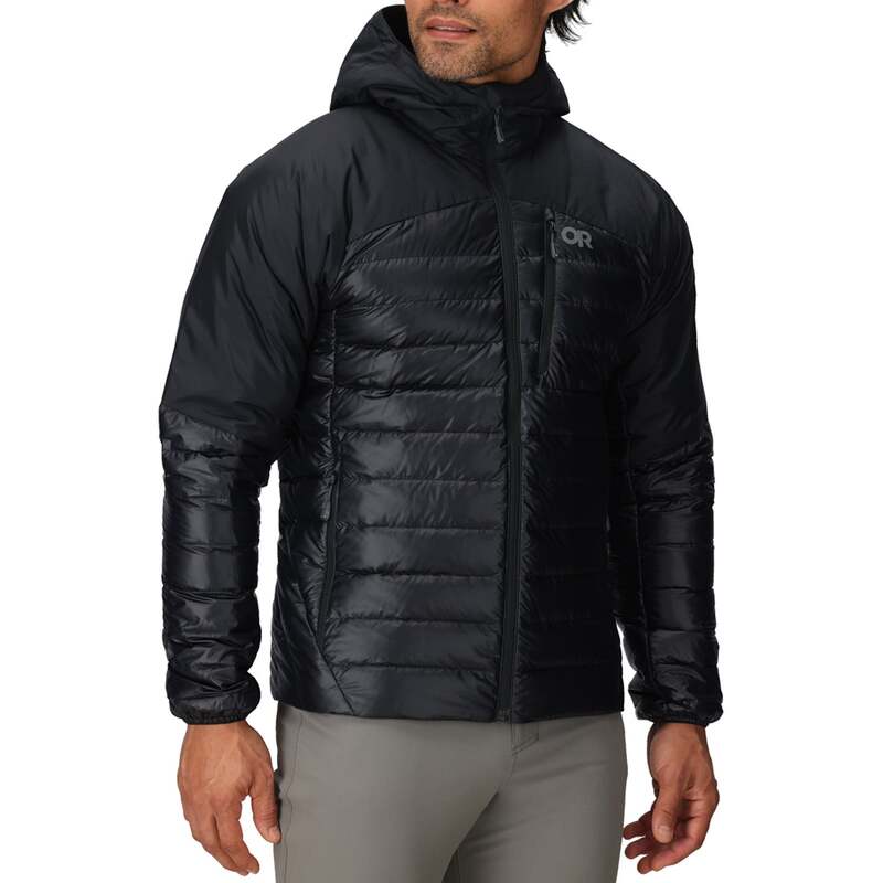 アウトドア問い合わせ メンズ ボトムス 心地好いズボン下 落ち込む パーカー Outdooresearchelium Down Hoodie - Men\u0027solid Black 黒いこと