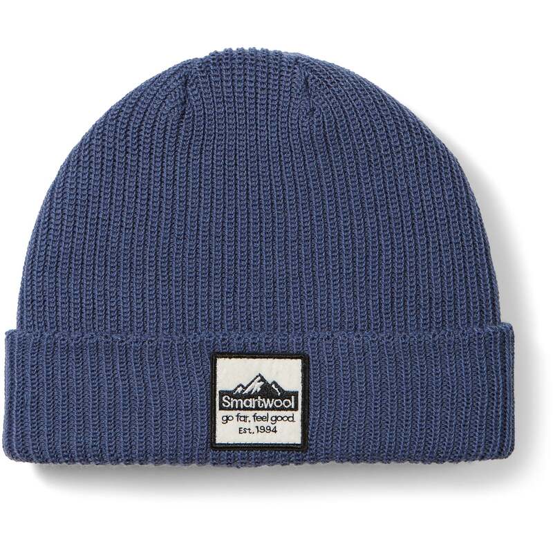 かっこ良い羊毛 メンズ 添え物 かぶり笠 Smartwool Patch Beanie Nightfall Blue 青碧