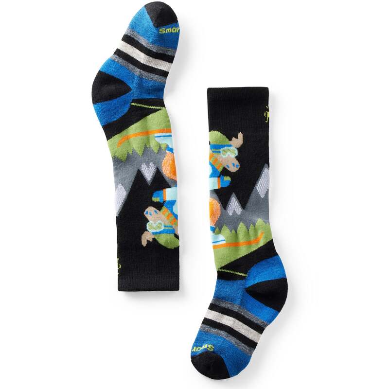 かっこ良い羊毛 メンズ アンダーお召しもの ソックス Smartwool Wintersport Full Cushion Mountain Moose OTC Socks - Kids\u0027 Black 黒いこと