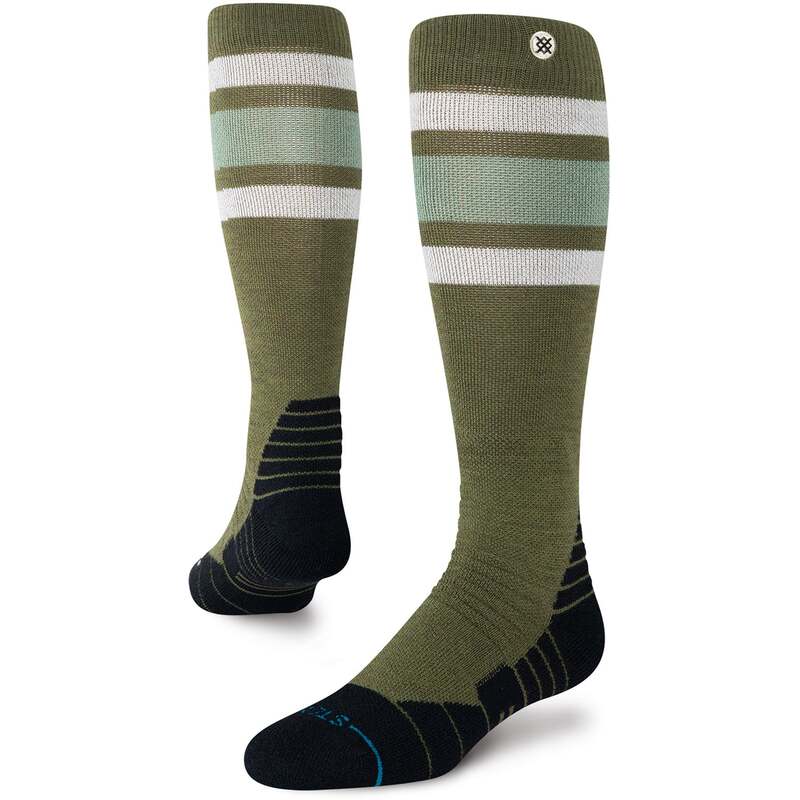 観点 メンズ アンダー御召しもの ソックス 羊毛 Stance Boyd Mid Wool Snow Socks Olive オリーブ