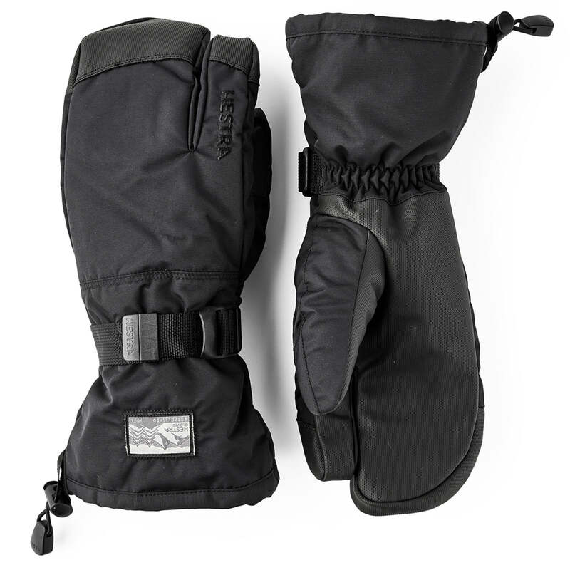 ヘストラ メンズ 佩び物 グローブ Hestra Gauntlet Sr 3-Finger Mittens Black/Black 黒いこと