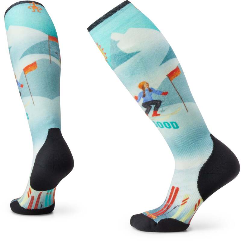 かっこ良い羊毛 レディース アンダーお召しもの ソックス 刷り上げる Smartwool Targeted Cushion Snow Bunny Print OTC Socks - Women\u0027s Capri
