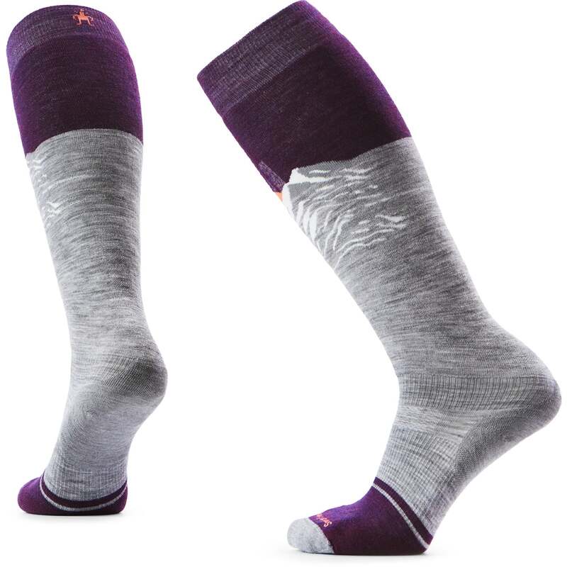 かっこ良い羊毛 レディース アンダー御召しもの ソックス Smartwool Snowboard Targeted Cushion Valley Sunset OTC Socks - Women\u0027s Light Gray 薄墨色