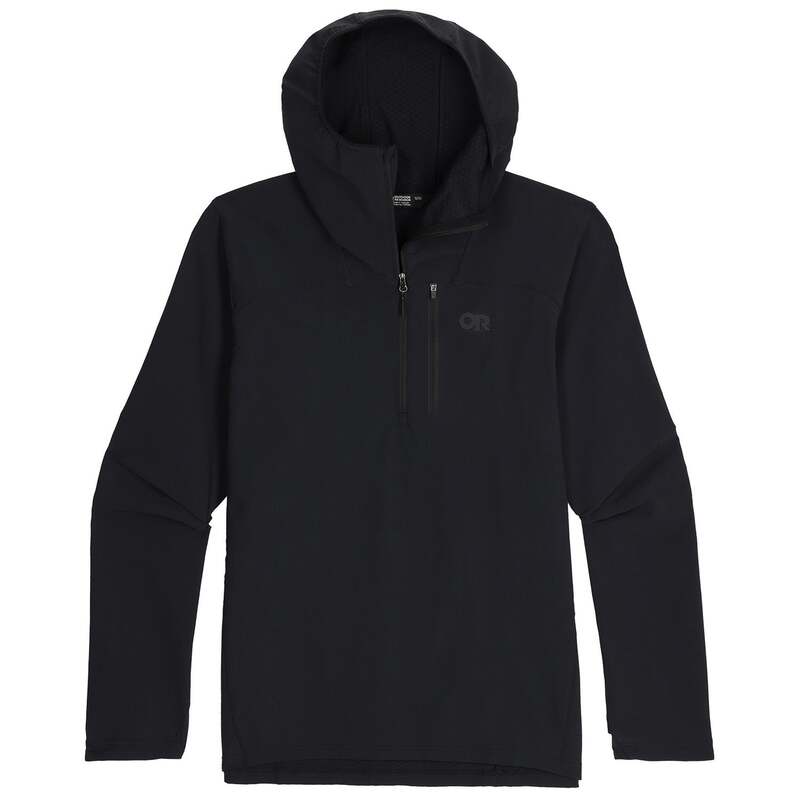 アウトドア問い合わせ メンズ アウター 上衣・上衣 パーカー 踵 Outdooresearch Freewheel Half-Zip Hoodie Black 黒いこと