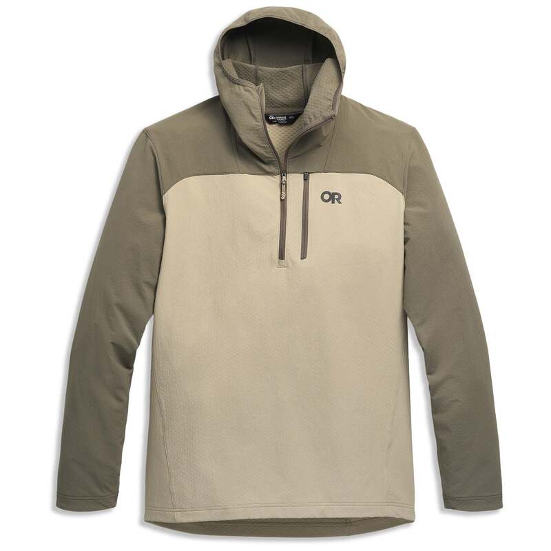 アウトドア問い合わせ メンズ アウター 上衣・上衣 パーカー 踵 Outdooresearch Freewheel Half-Zip Hoodie Pro Khaki/Gravel カーキ