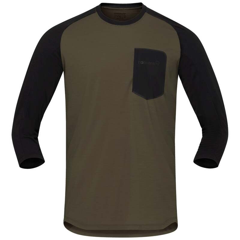 ノローナ メンズ トップス プルオーバー プルオーバー Norrona Skibotn Equaliser Merino 3/4 Sleeve Jersey Olive Night/Caviar Black 黒いこと