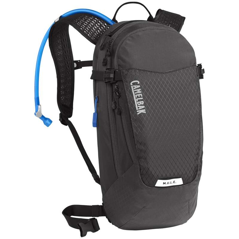 ケイムルバック レディース 御徒面子 うしろ側風呂敷き包み・背嚢 CamelBak M.U.L.E. 12 100薬局衡オンス Hydration Pack - Women\u0027s Charcoal/Black 黒いこと